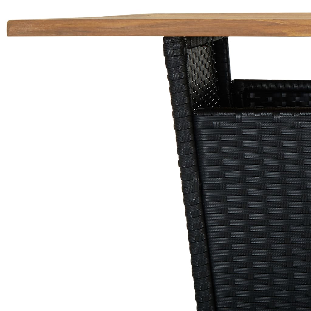 Set mobilier bar de grădină cu perne, 9 piese, negru, poliratan GartenMobel Dekor