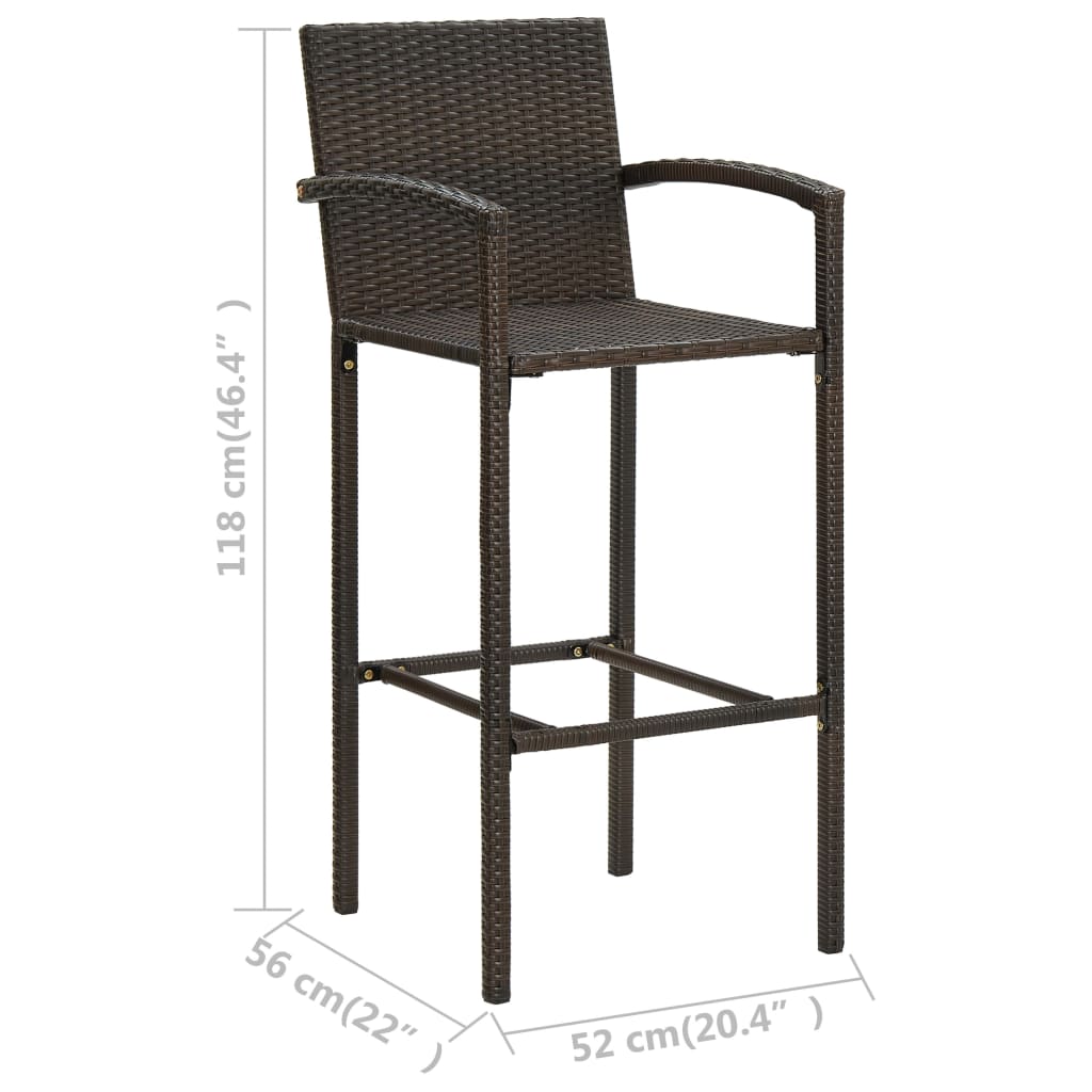 Set mobilier de bar de grădină, 3 piese, maro GartenMobel Dekor