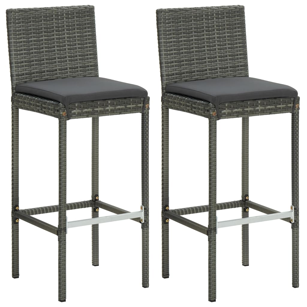 Set mobilier de bar de grădină cu perne, 3 piese, gri GartenMobel Dekor