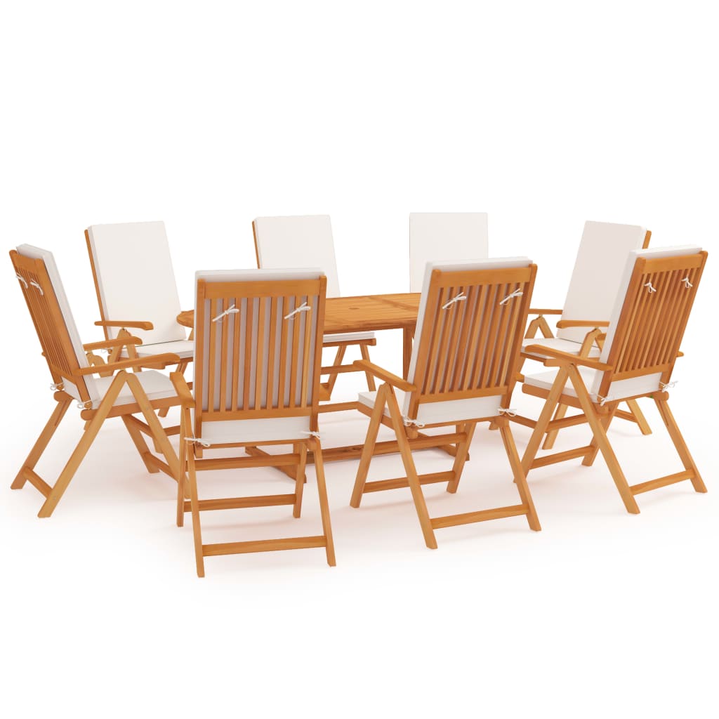 Set mobilier de grădină cu perne, 9 piese, lemn masiv tec GartenMobel Dekor