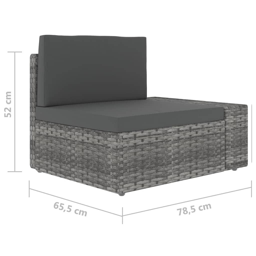 Set mobilier de grădină cu perne, 9 piese, gri, poliratan GartenMobel Dekor