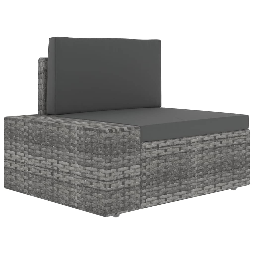 Set mobilier de grădină cu perne, 9 piese, gri, poliratan GartenMobel Dekor
