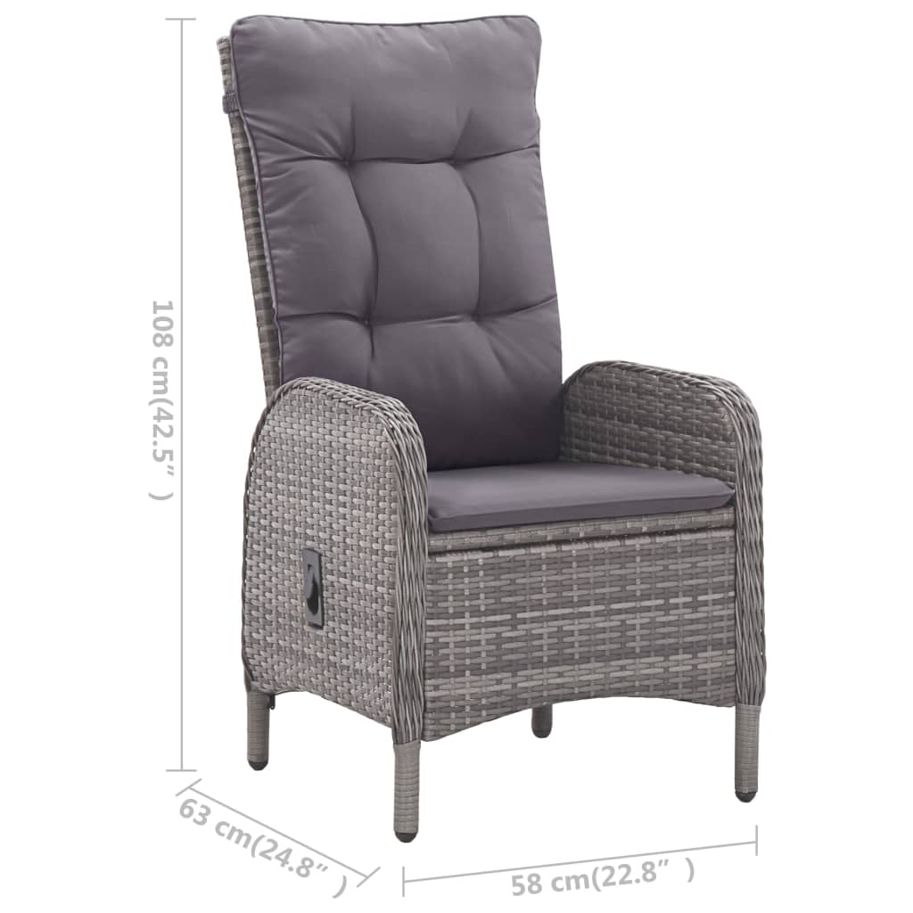 Set de masă pentru grădină, 3 piese, gri GartenMobel Dekor