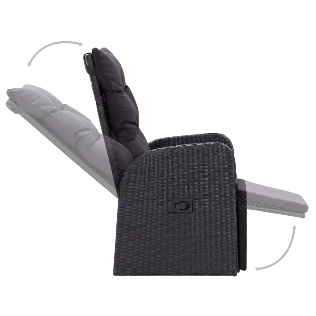 Set de masă pentru grădină, 5 piese, negru GartenMobel Dekor