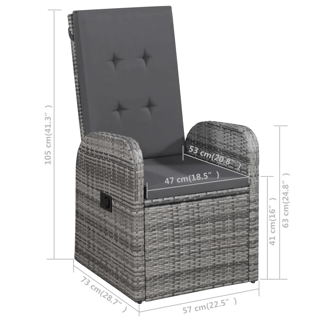 Set mobilier de grădină, 3 piese, gri GartenMobel Dekor