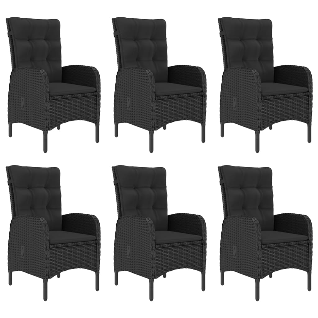 Set de masă pentru grădină, 7 piese, negru GartenMobel Dekor
