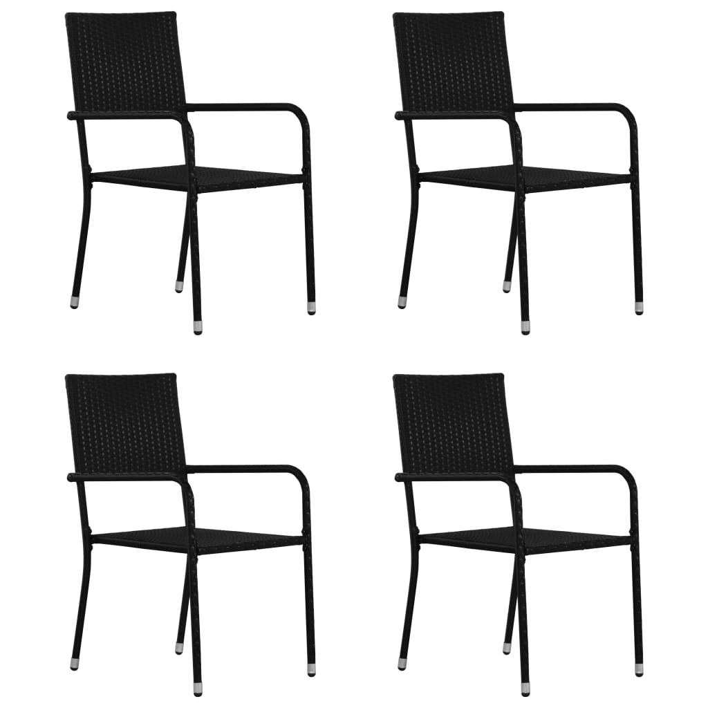 Set mobilier de grădină, 5 piese, negru GartenMobel Dekor