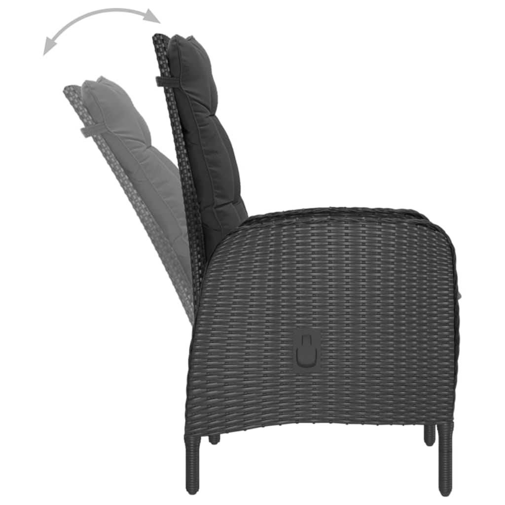 Set mobilier de grădină, 9 piese, negru GartenMobel Dekor