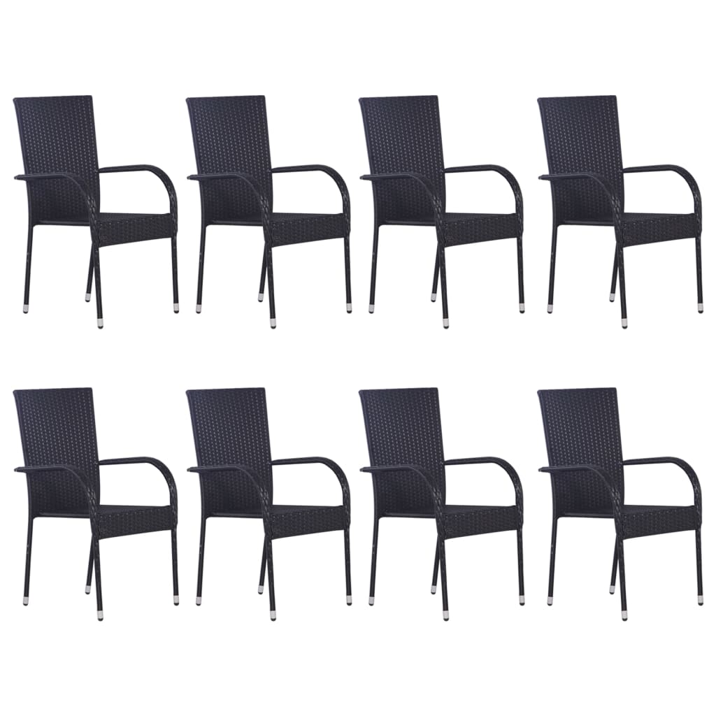 Set mobilier de grădină, 9 piese, negru GartenMobel Dekor