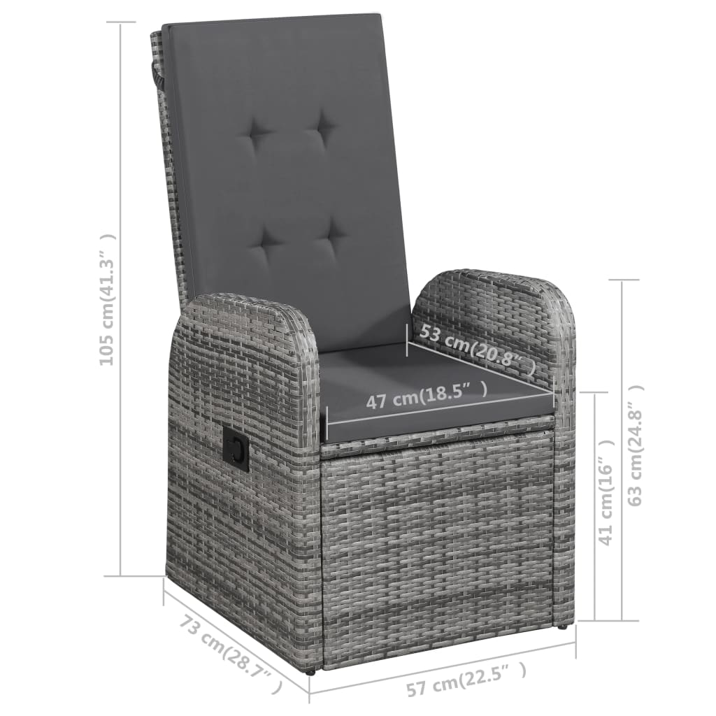 Set mobilier pentru grădină, 7 piese, gri GartenMobel Dekor