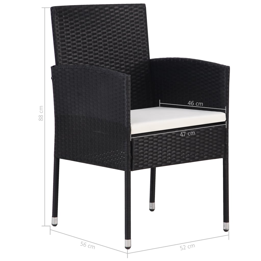 Set mobilier de grădină, 7 piese, negru GartenMobel Dekor
