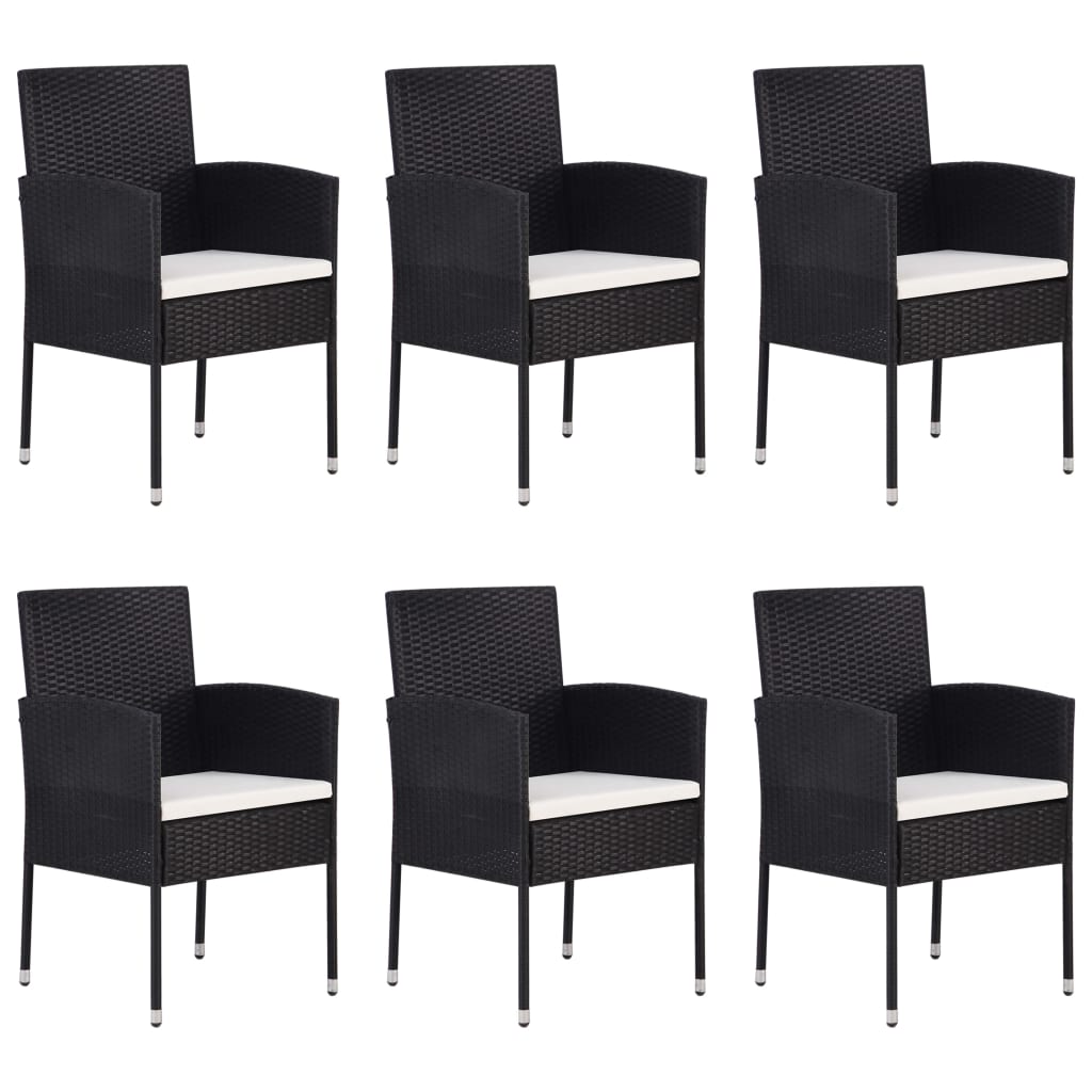 Set mobilier de grădină, 7 piese, negru GartenMobel Dekor