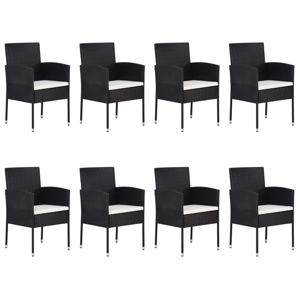 Set mobilier de grădină, 9 piese, negru GartenMobel Dekor