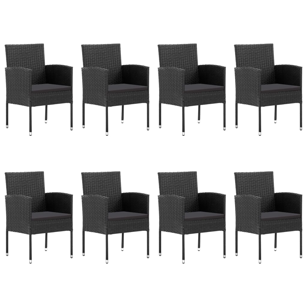 Set mobilier de grădină, 9 piese, negru GartenMobel Dekor