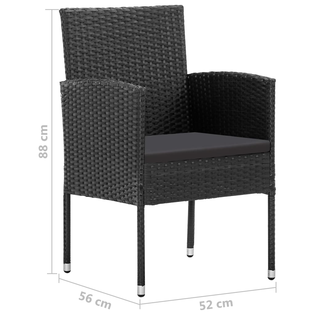 Set mobilier de grădină, 9 piese, negru GartenMobel Dekor