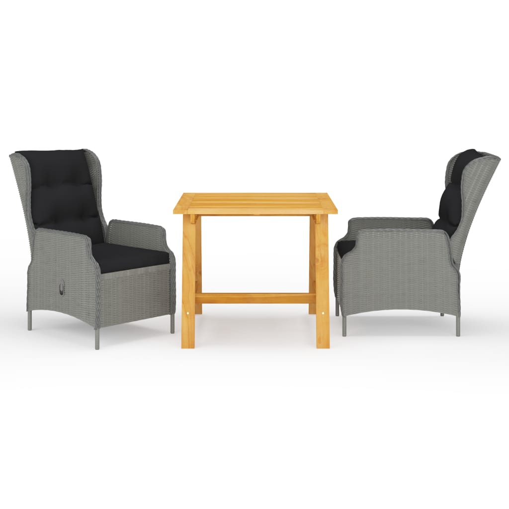 Set de masă pentru grădină, 3 piese, gri deschis GartenMobel Dekor