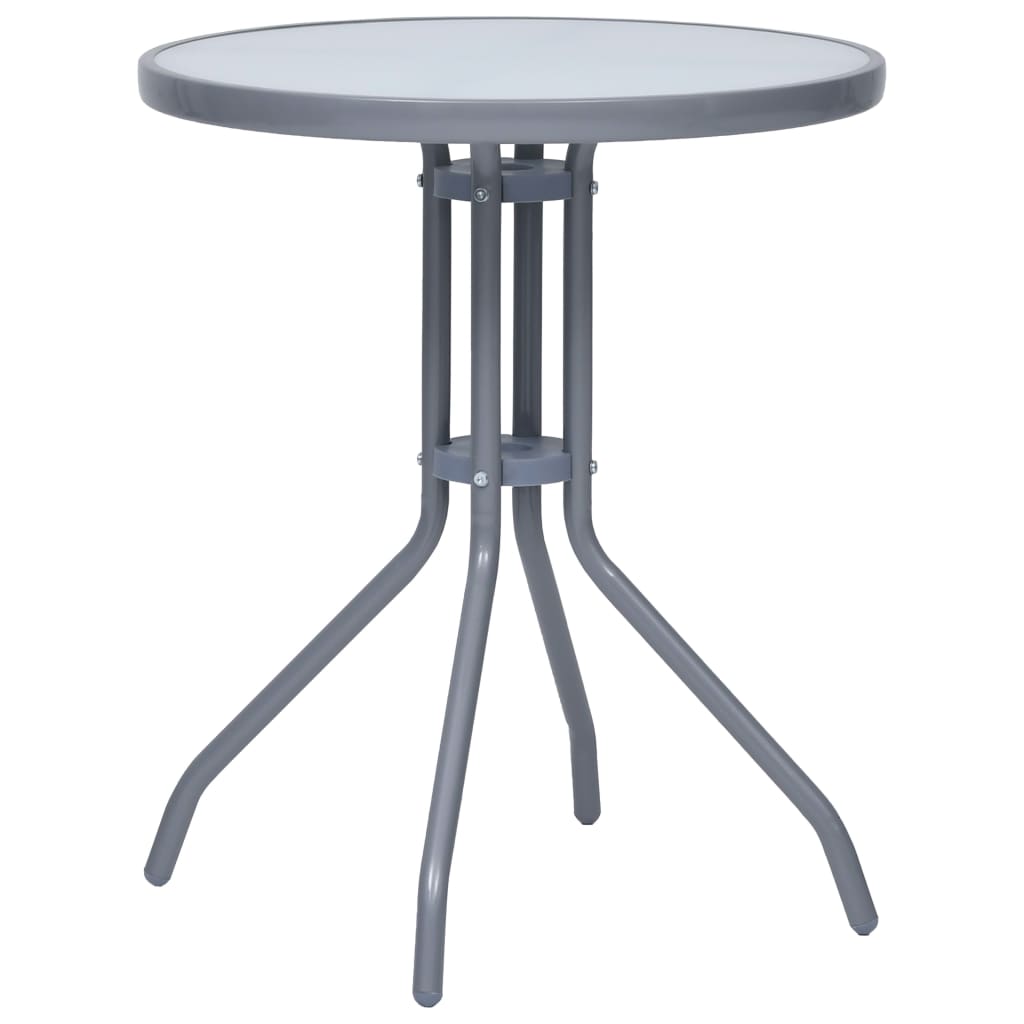 Set mobilier bistro, 3 piese, argintiu, aluminiu și textilenă GartenMobel Dekor
