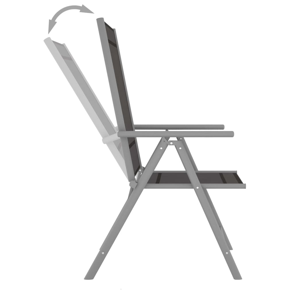 Set mobilier bistro, 3 piese, argintiu, aluminiu și textilenă GartenMobel Dekor