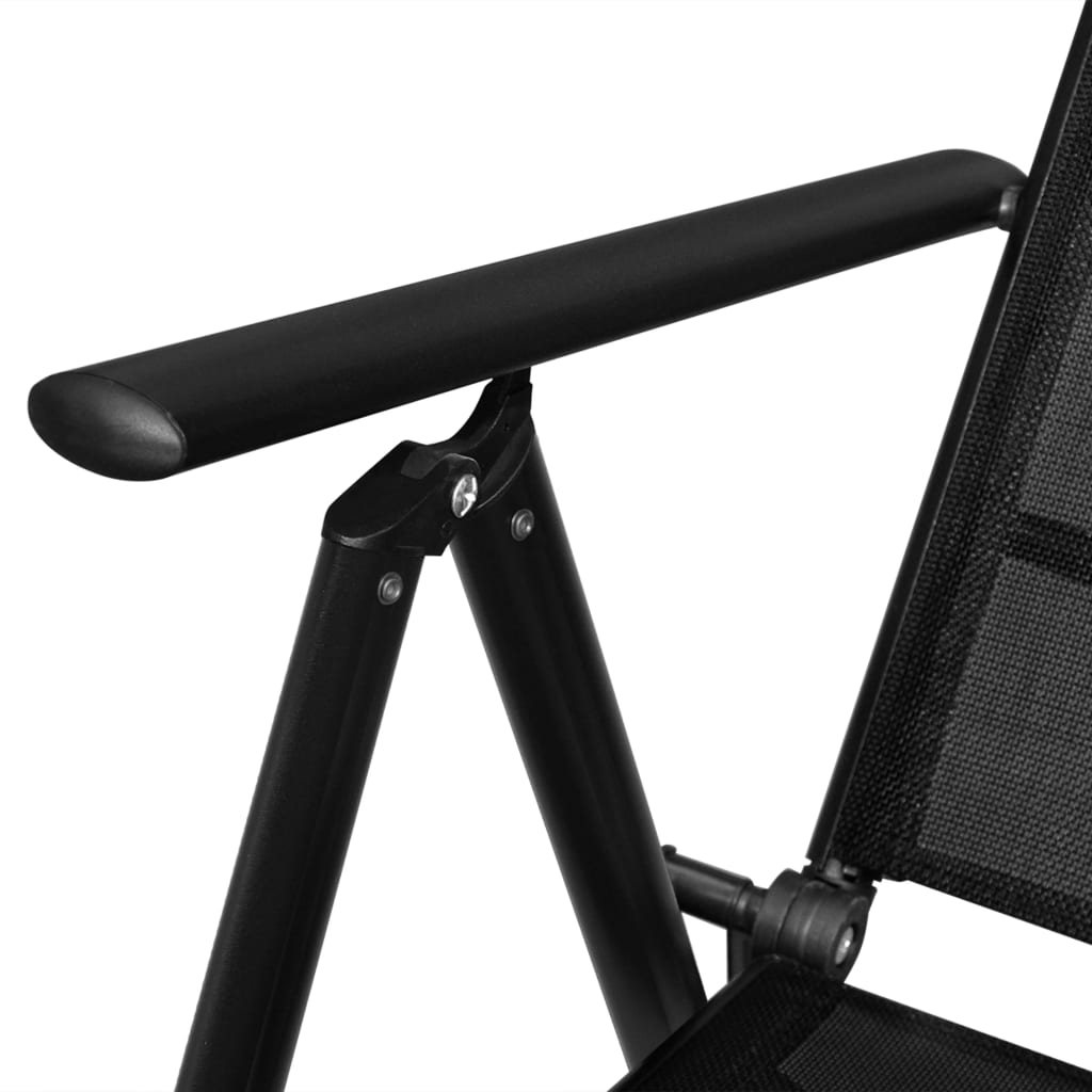 Set mobilier bistro, 3 piese, negru, aluminiu și textilenă GartenMobel Dekor