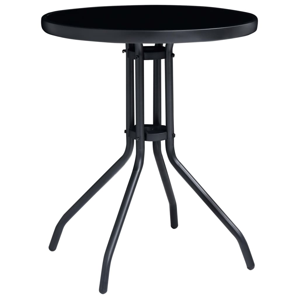 Set mobilier bistro, 3 piese, negru, aluminiu și textilenă GartenMobel Dekor