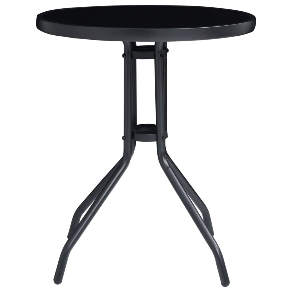 Set mobilier bistro, 3 piese, negru, aluminiu și textilenă GartenMobel Dekor