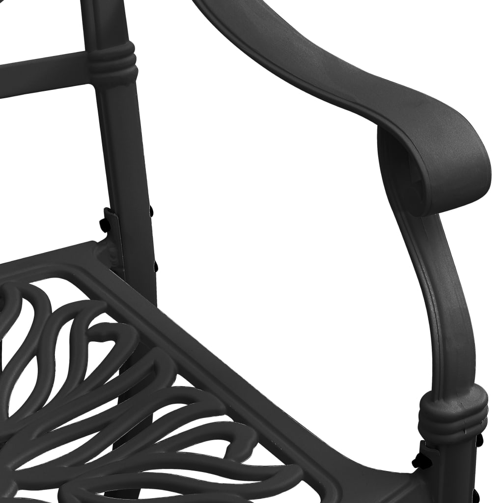 Set mobilier bistro, 3 piese, negru, aluminiu turnat GartenMobel Dekor