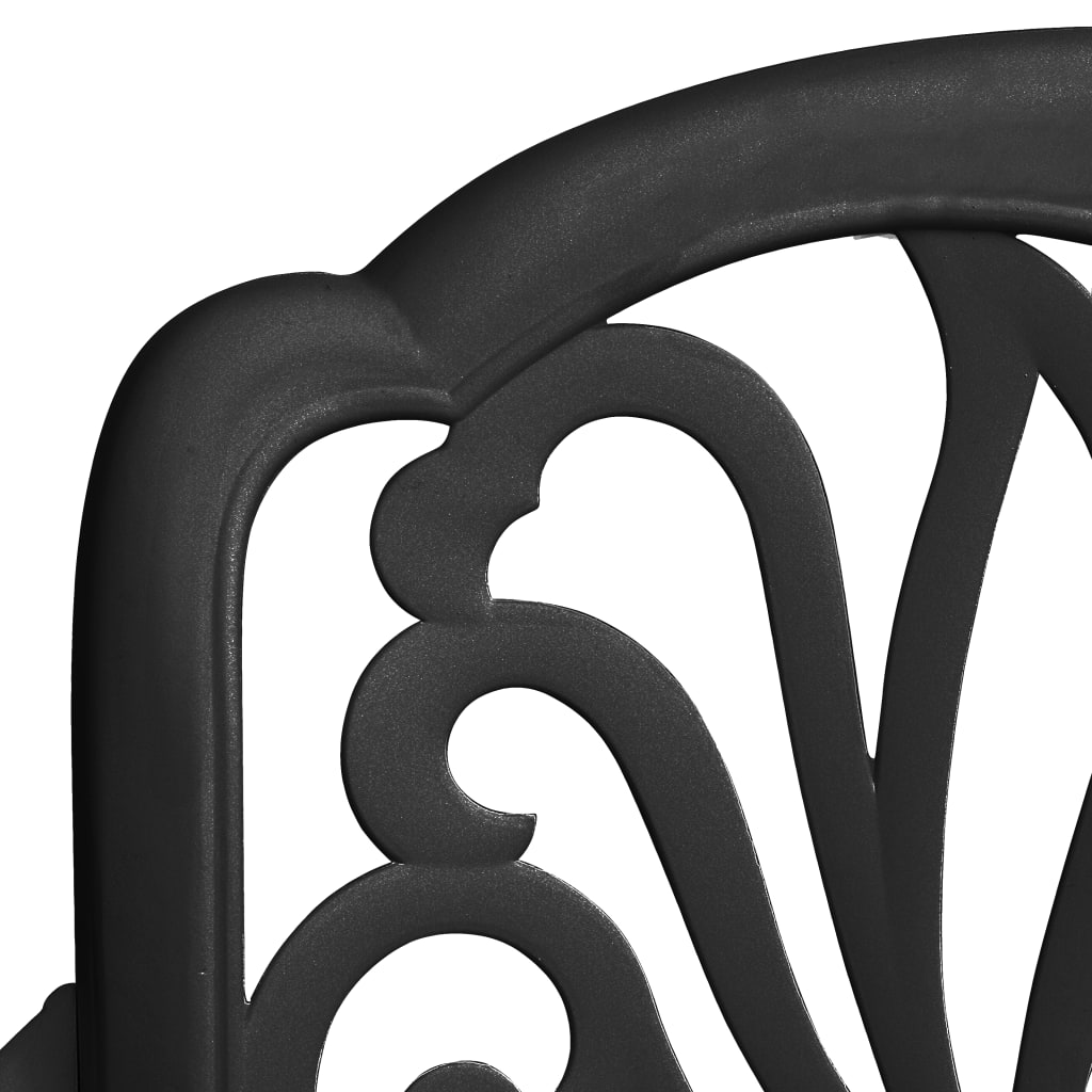 Set mobilier bistro, 3 piese, negru, aluminiu turnat GartenMobel Dekor