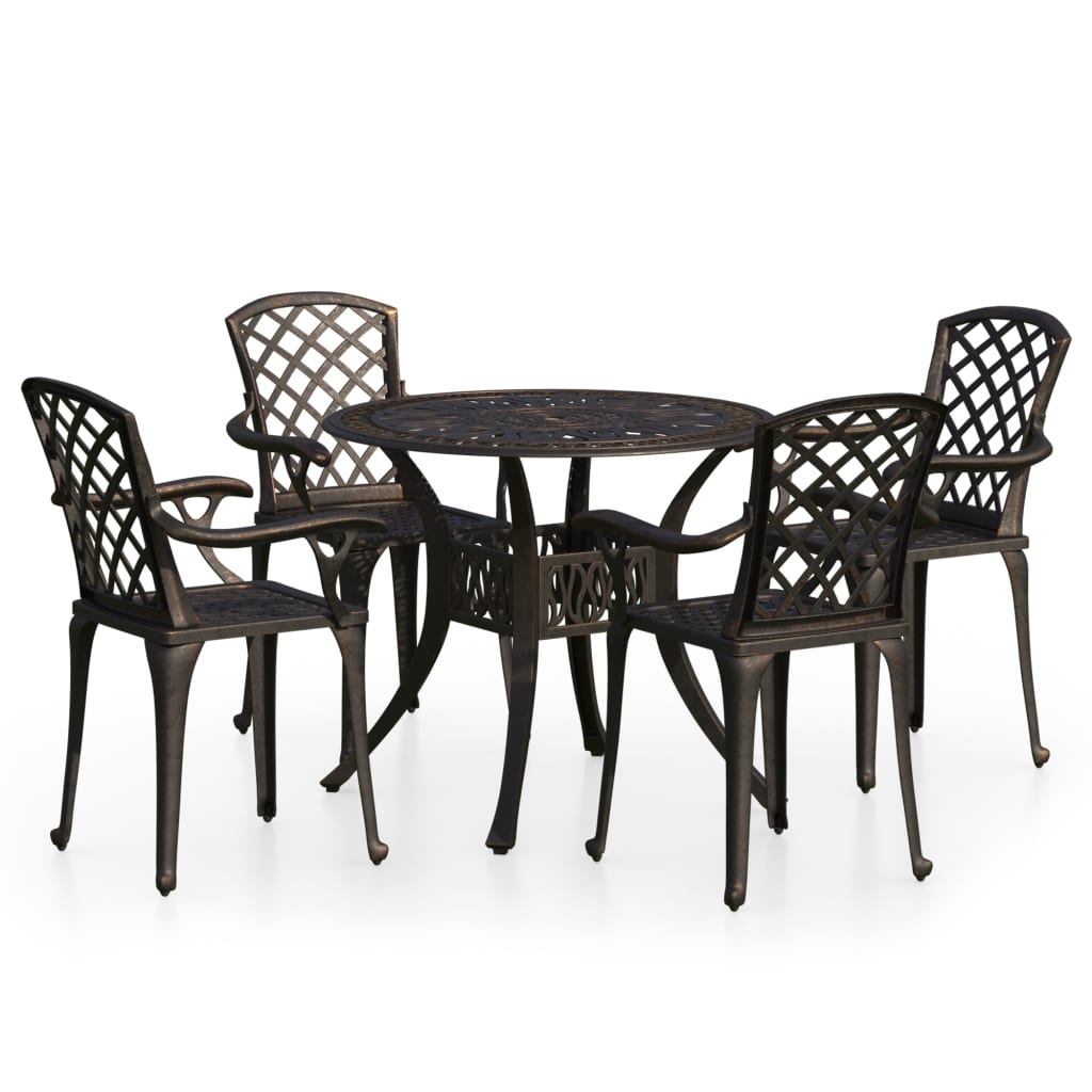 Set mobilier bistro, 5 piese, bronz, aluminiu turnat GartenMobel Dekor