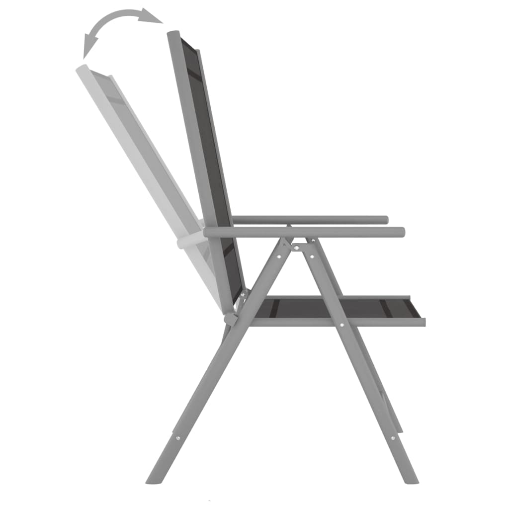 Set mobilier de grădină, 10 piese, negru și argintiu GartenMobel Dekor