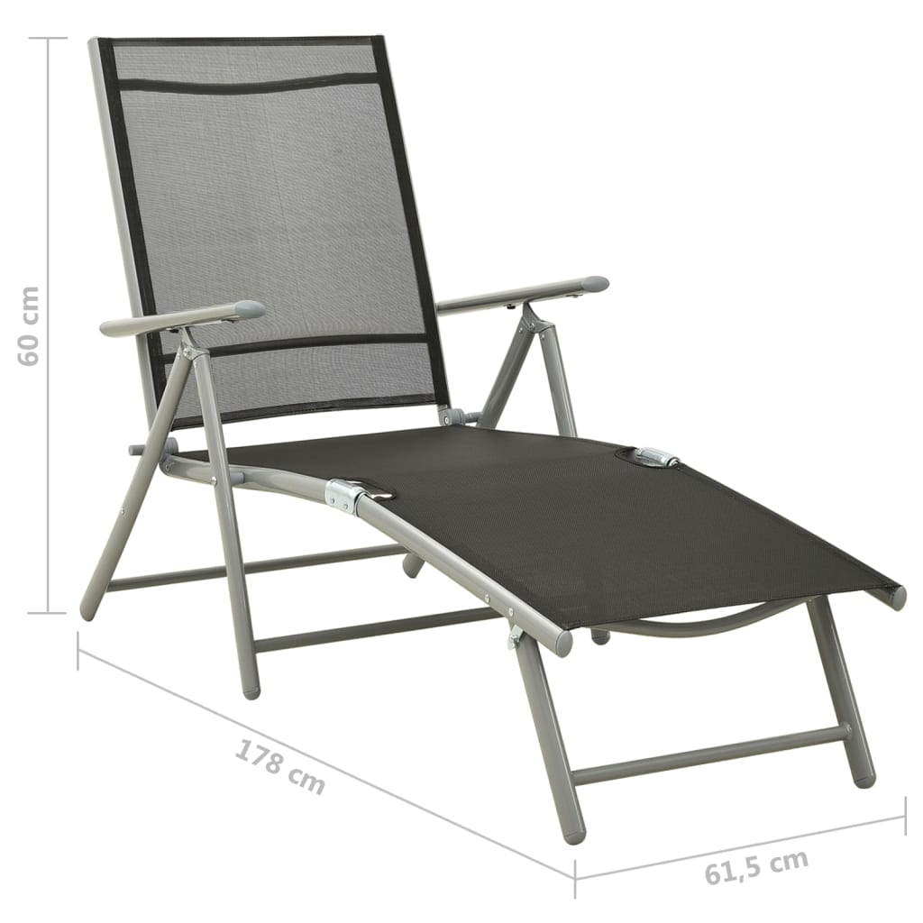 Set mobilier de grădină, 10 piese, negru și argintiu GartenMobel Dekor