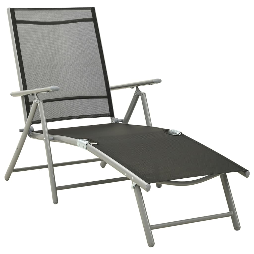 Set mobilier de grădină, 10 piese, negru și argintiu GartenMobel Dekor