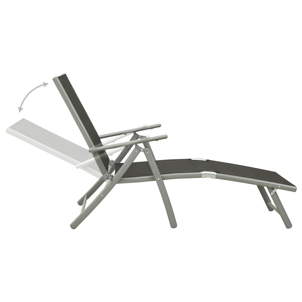 Set mobilier de grădină, 10 piese, negru și argintiu GartenMobel Dekor