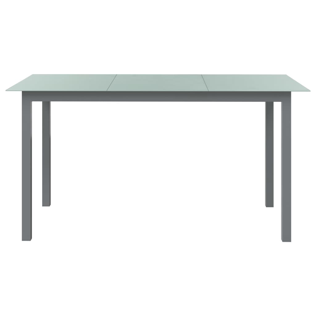 Set mobilier de grădină, 7 piese, argintiu și negru, aluminiu GartenMobel Dekor