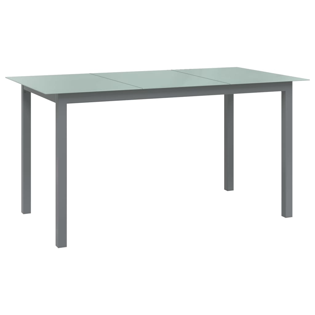 Set mobilier de grădină, 7 piese, argintiu și negru, aluminiu GartenMobel Dekor