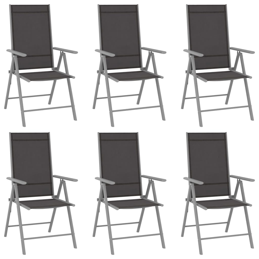 Set mobilier de grădină, 7 piese, argintiu și negru, aluminiu GartenMobel Dekor