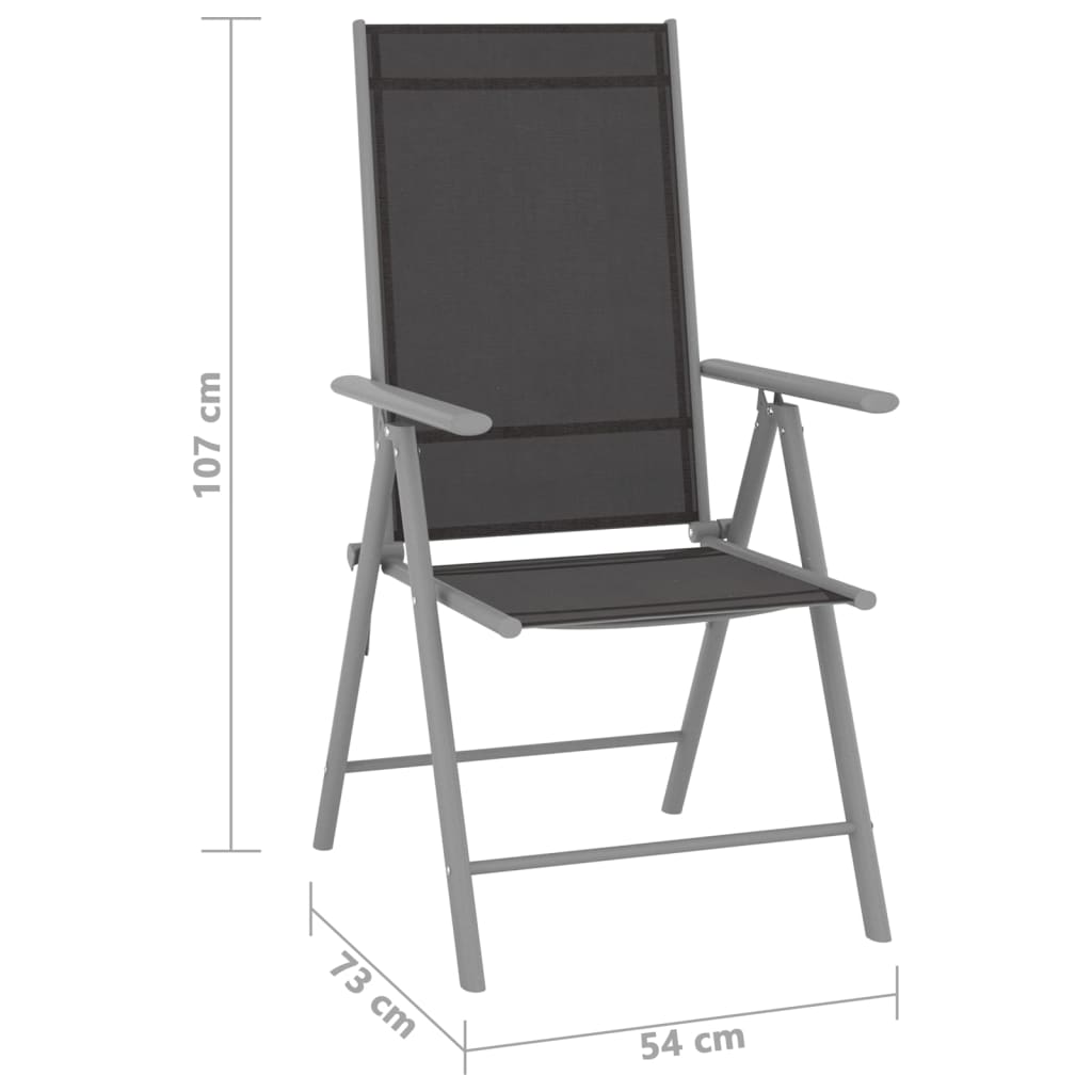 Set mobilier de grădină, 9 piese, negru și argintiu GartenMobel Dekor