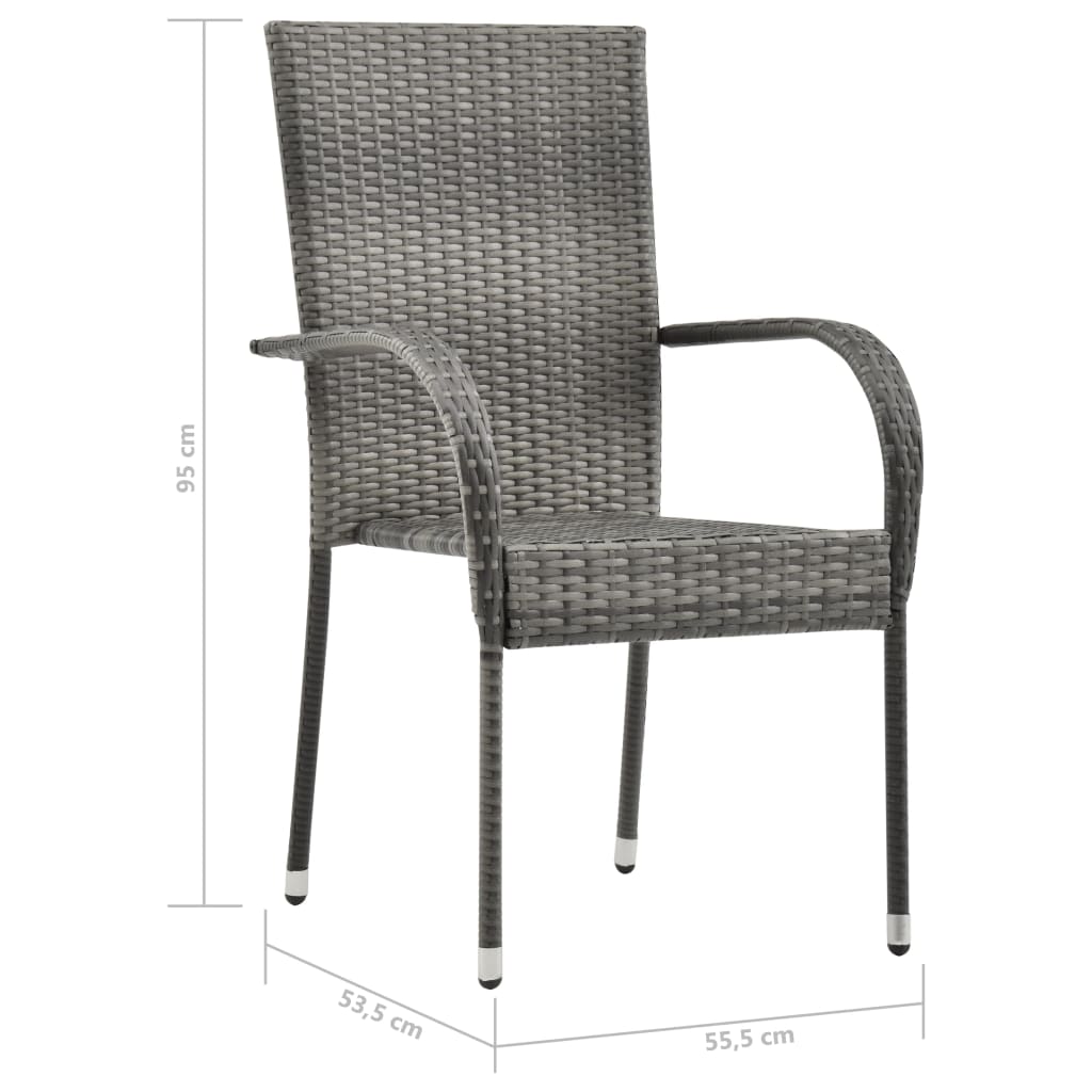 Set mobilier de grădină, 3 piese, gri, poliratan GartenMobel Dekor