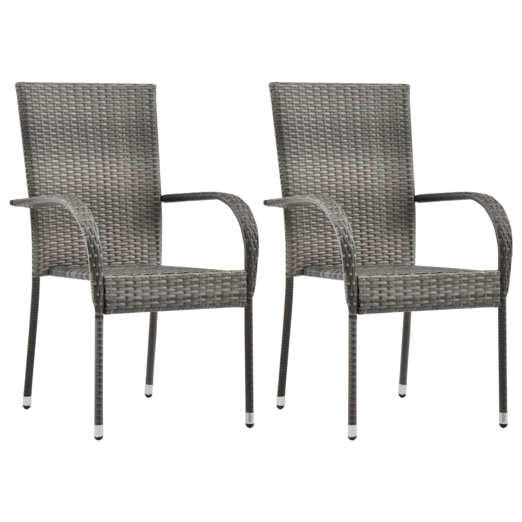 Set mobilier de grădină, 3 piese, gri, poliratan GartenMobel Dekor