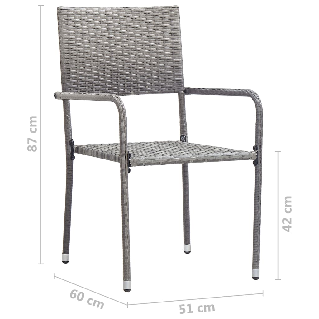 Set mobilier de grădină, 3 piese, gri, poliratan GartenMobel Dekor