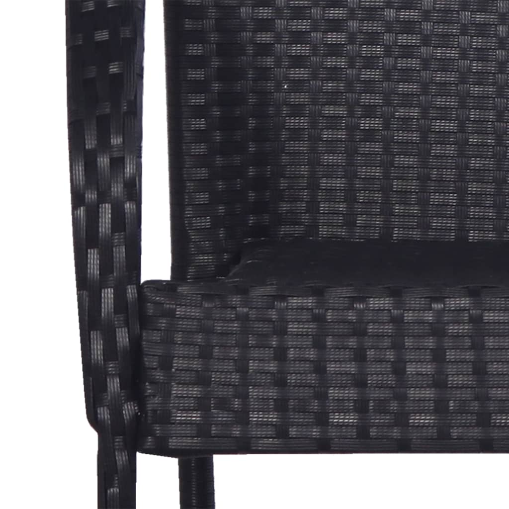 Set mobilier de grădină, 3 piese, negru, poliratan GartenMobel Dekor