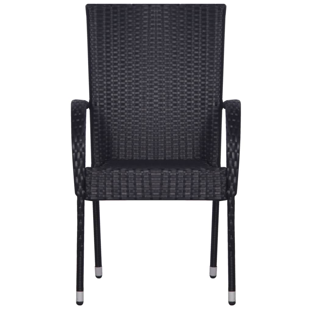 Set mobilier de grădină, 3 piese, negru, poliratan GartenMobel Dekor