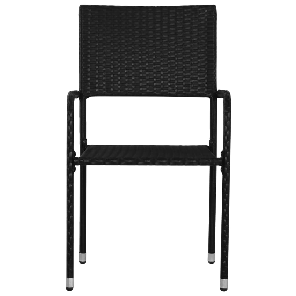 Set mobilier de grădină, 3 piese, negru, poliratan GartenMobel Dekor