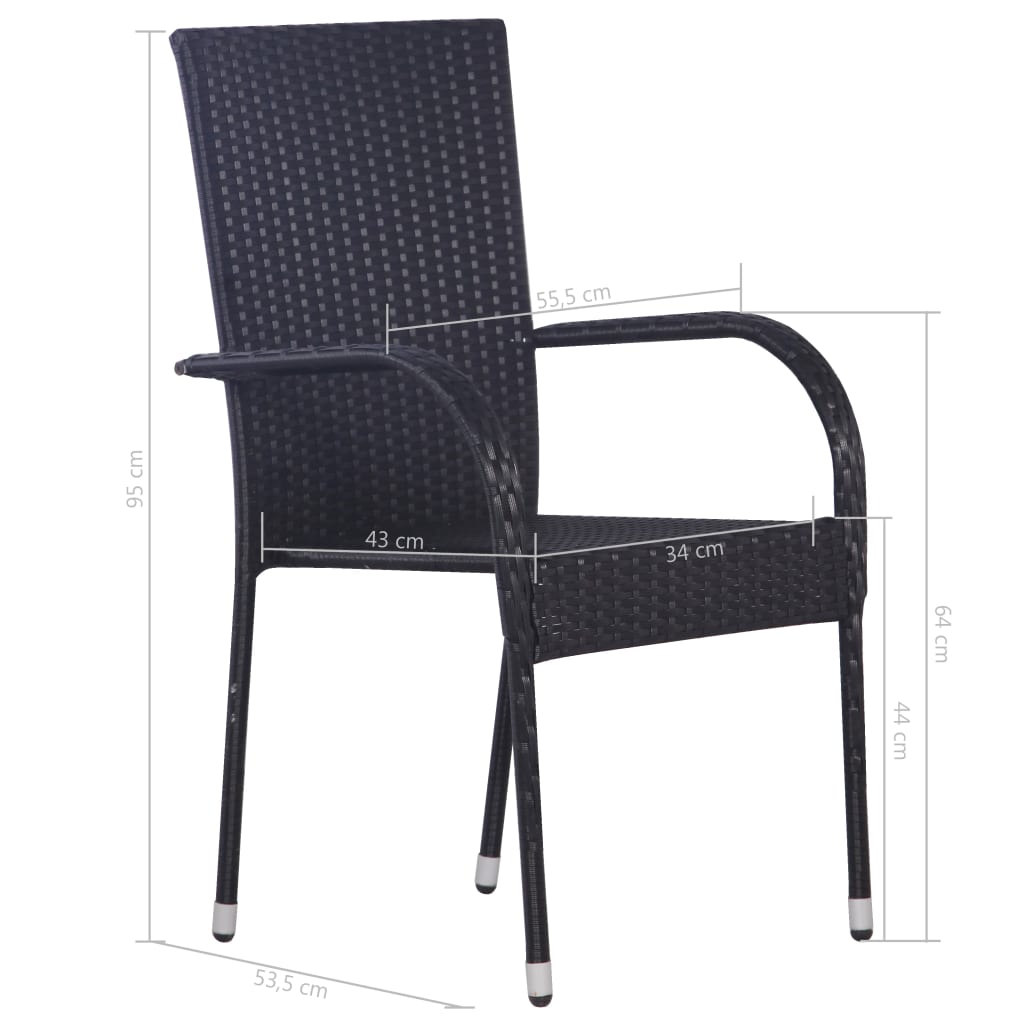 Set mobilier de grădină, 5 piese, negru, poliratan GartenMobel Dekor