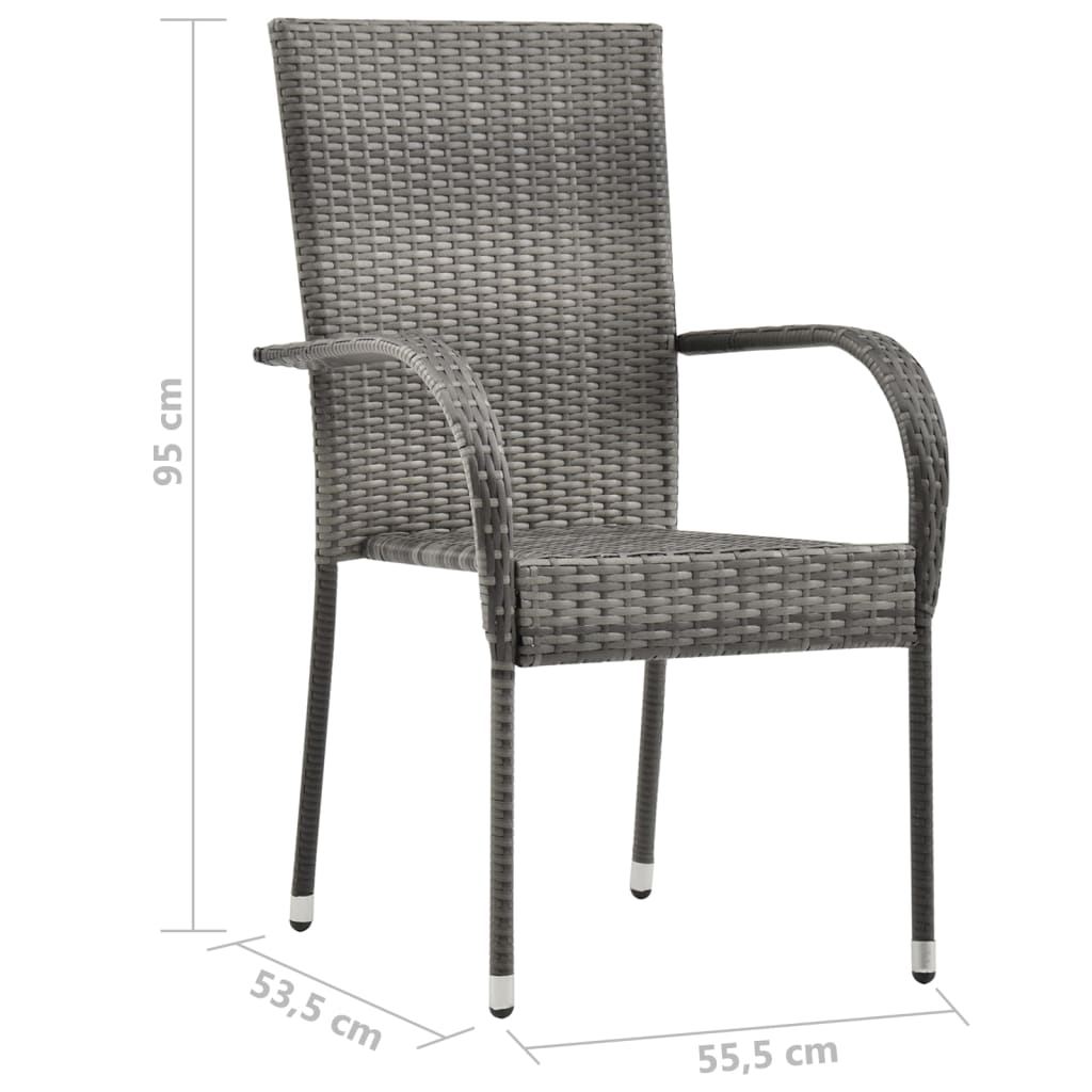 Set mobilier de grădină, 7 piese, gri, poliratan GartenMobel Dekor