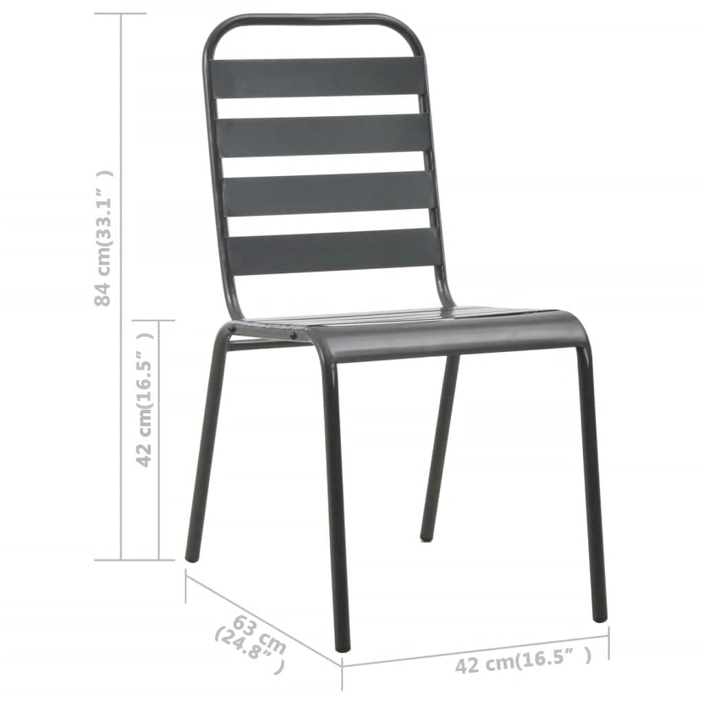 Set de masă pentru grădină, 5 piese, gri închis, oțel GartenMobel Dekor