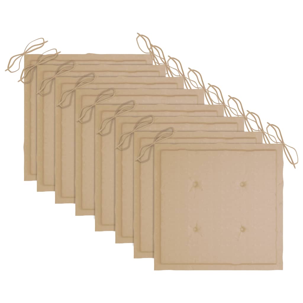 Scaune de grădină pliabile cu perne, 8 buc., lemn masiv acacia GartenMobel Dekor