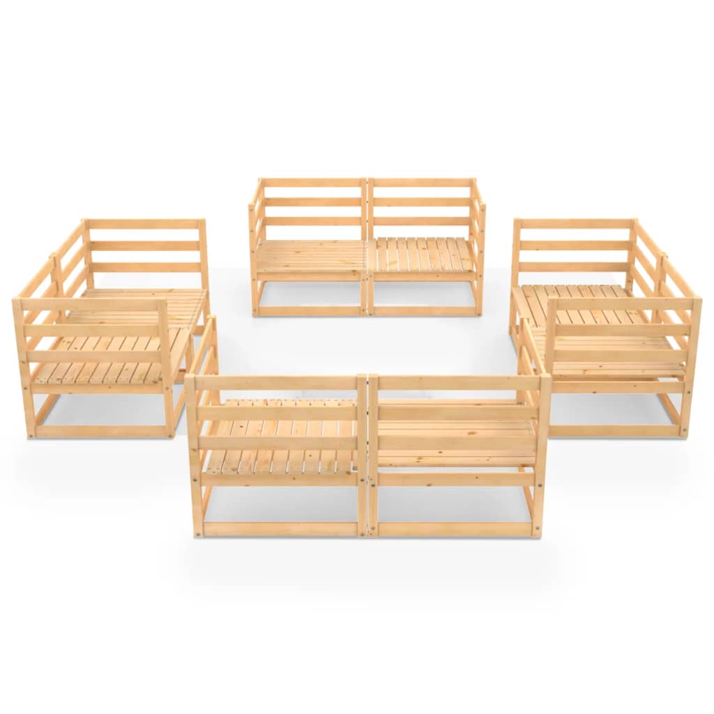 Set mobilier de grădină, 9 piese, lemn masiv de pin GartenMobel Dekor