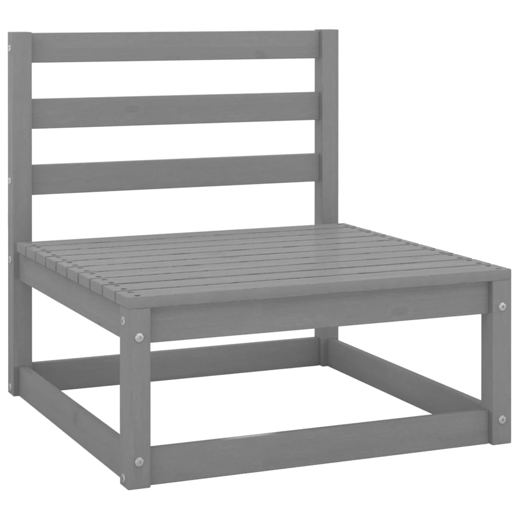 Set mobilier de grădină, 6 piese, gri, lemn masiv de pin GartenMobel Dekor