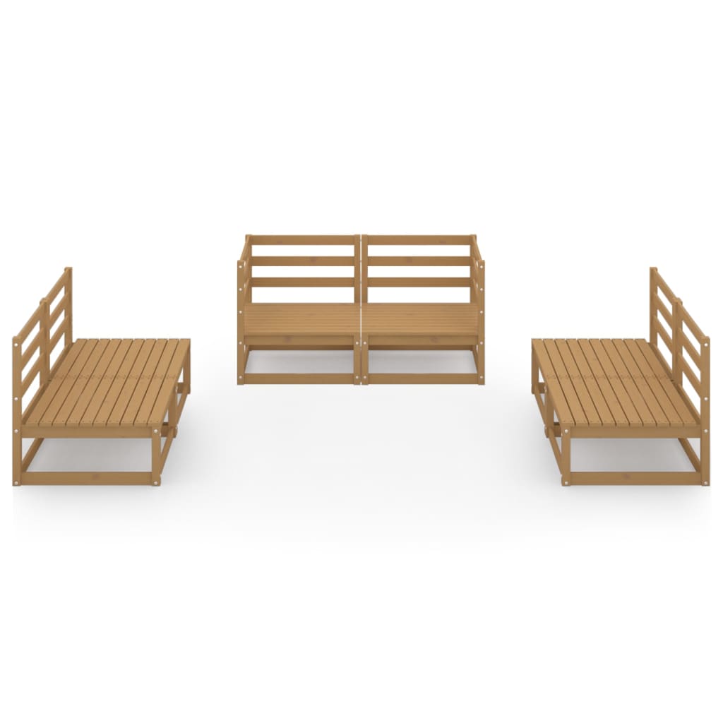 Set mobilier de grădină, 6 piese, maro miere, lemn masiv de pin GartenMobel Dekor