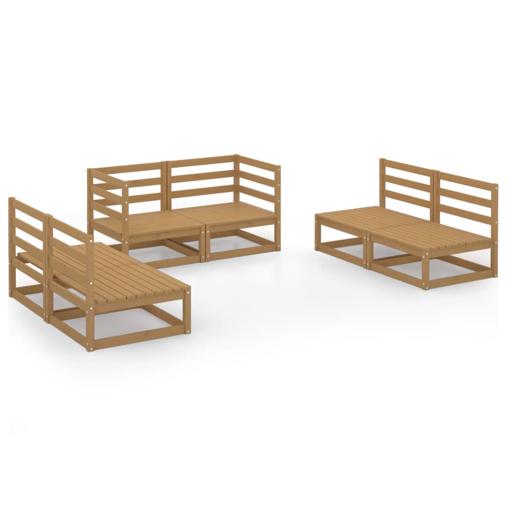 Set mobilier de grădină, 6 piese, maro miere, lemn masiv de pin GartenMobel Dekor